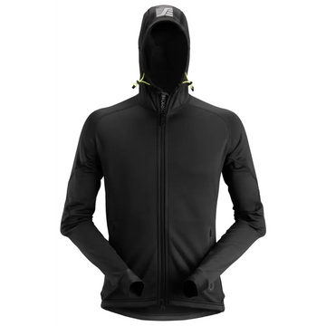Snickers FlexiWork Polartec® Power Stretch® 2.0 Full Zip Fleece Hoodie 8002 - 0400 - Black / XS