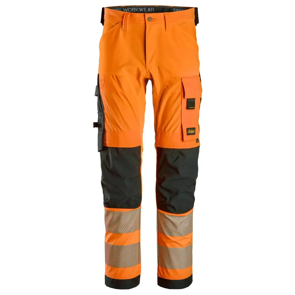 Snickers High-Vis 4-way Stretch Trousers Class 2 6336 - High vis orangeBlack - 5504 / 44