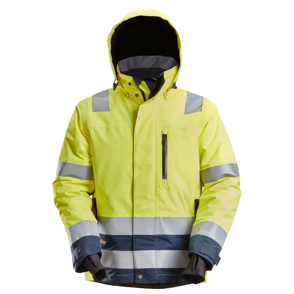 Snickers High-Vis Class 3 Waterproof 37.5® Insulated Jacket 1132 - High Visibility Yellow - Navy - 6695 / XS
