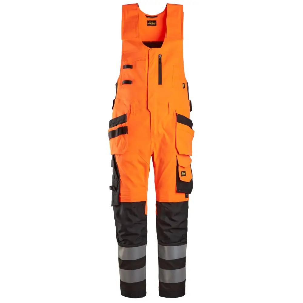 Snickers High-Vis One-piece Trousers Holster Pockets Class 2 6013 - High vis orangeBlack - 5504 / 44