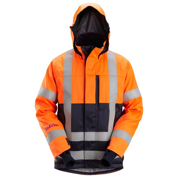Snickers ProtecWork Insulated Hood Jacket High-Vis Class 3 1164 - 5595 - High Visibility OrangeNavy / XS