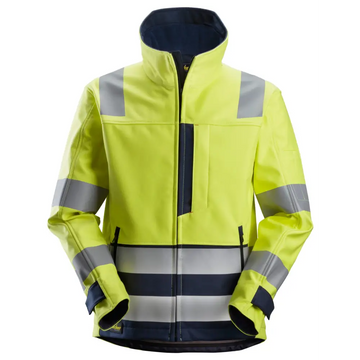 Snickers ProtecWork Softshell Jacket High-Vis Class 3 1260 - High Visibility Yellow - Navy - 6695 / XS