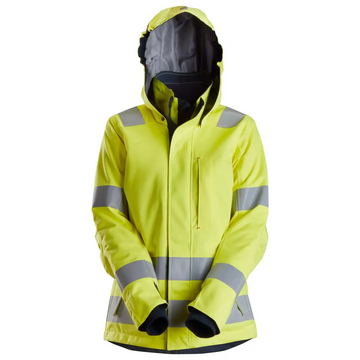 Snickers ProtecWork Women’s Waterproof Insulated Hood Jacket High-Vis Class 3 1167 - High Visibility Yellow - Navy
