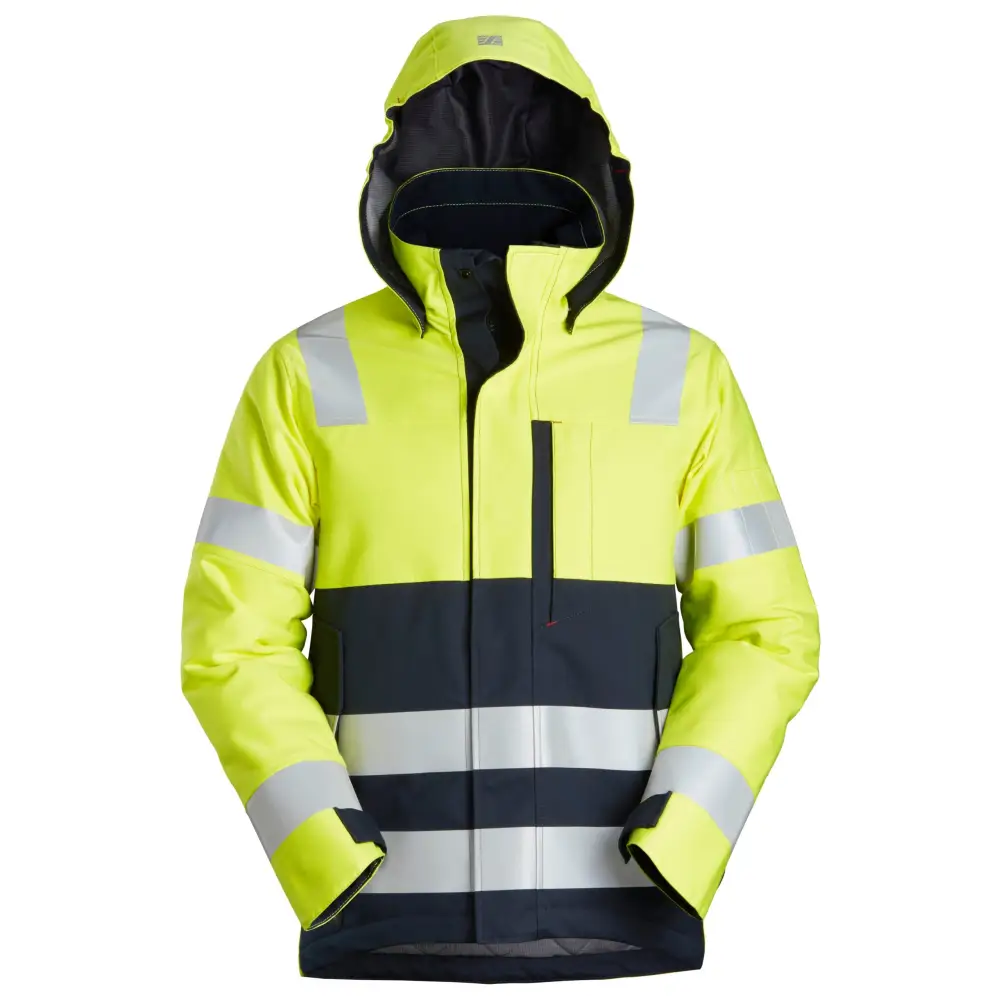 Snickers PW Insul Hood Jkt CL3 1163 - High Visibility Yellow - Navy - 6695 / S