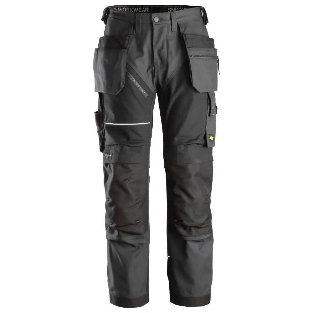 Snickers RuffWork Canvas+ Work Trousers+ Holster Pockets 6214 - Steel greyBlack - 5804 / 40