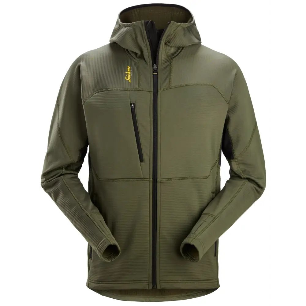 Snickers Thermal Body Mapping Fleece Full-Zip Hoodie 9420 - Khaki GreenBlack - 3104 / XS