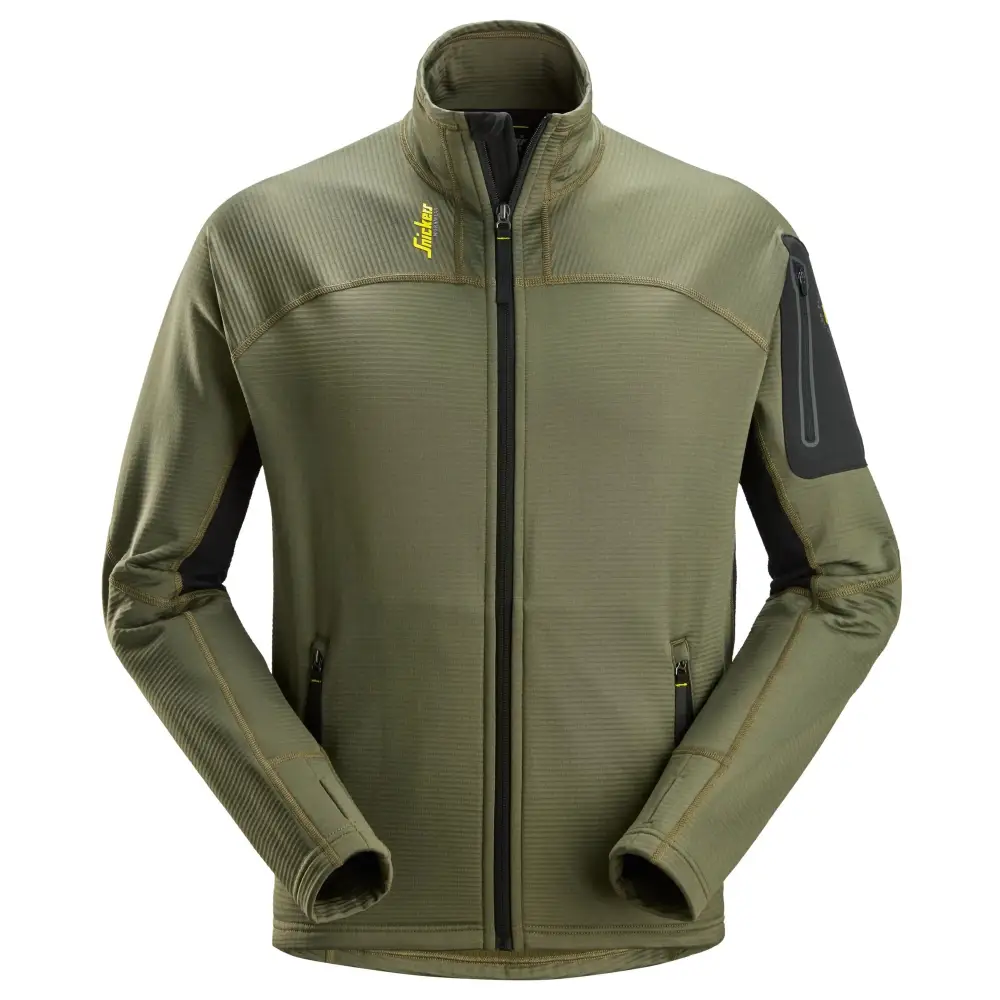 Snickers Thermal Body Mapping Fleece Jacket 9438 - Khaki GreenBlack - 3104 / 3