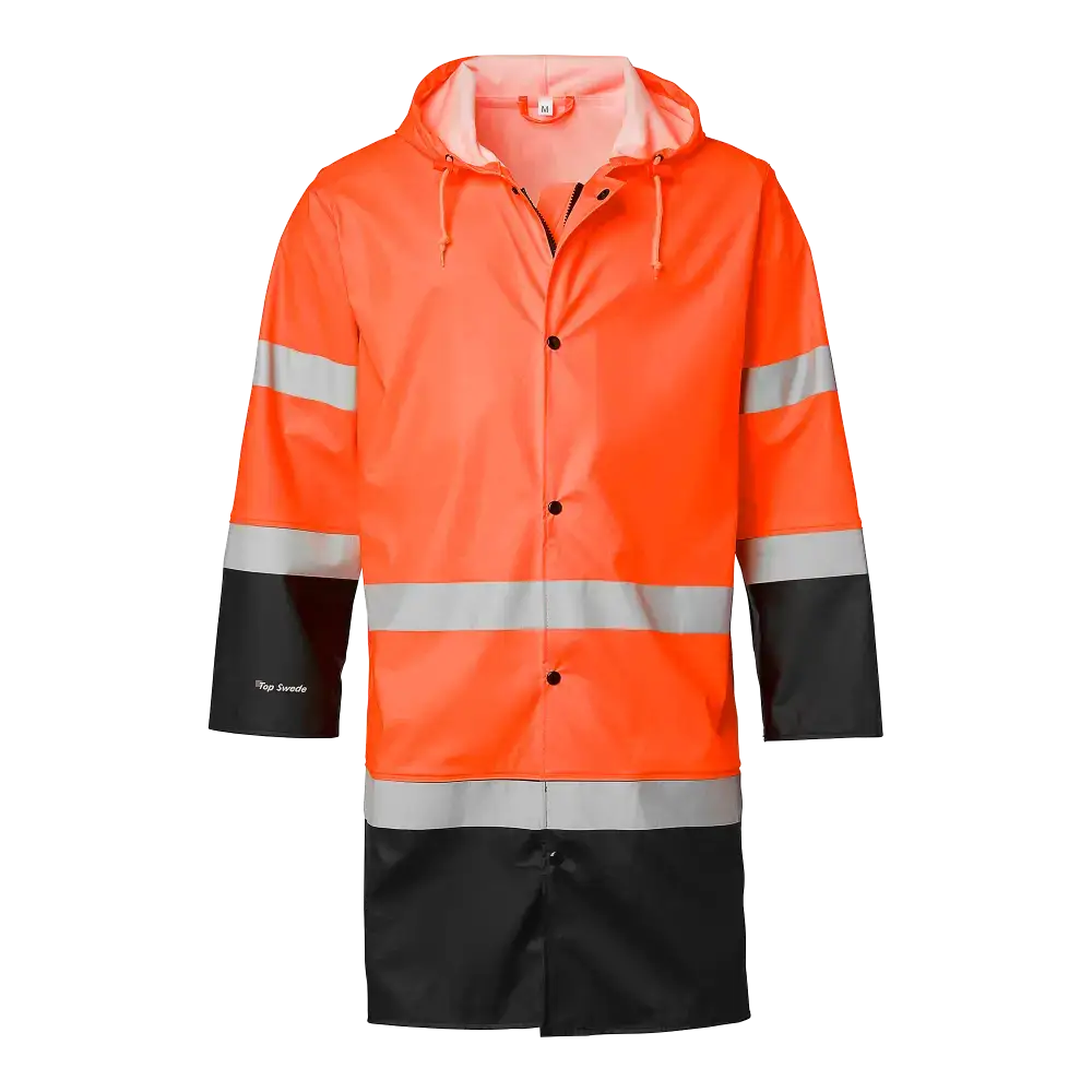 Top Swede 181 Rain Coat Hi-Vis - Fluorescent orange/black / XS