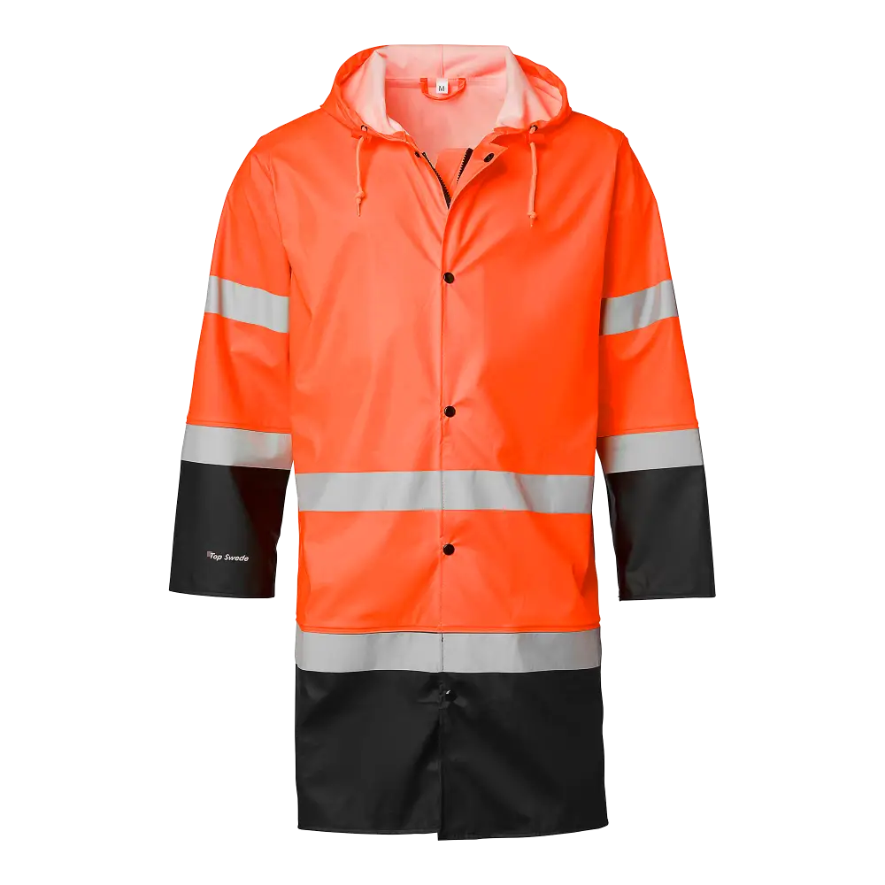 Top Swede 181 Rain Coat Hi-Vis - Fluorescent orange/black / XS