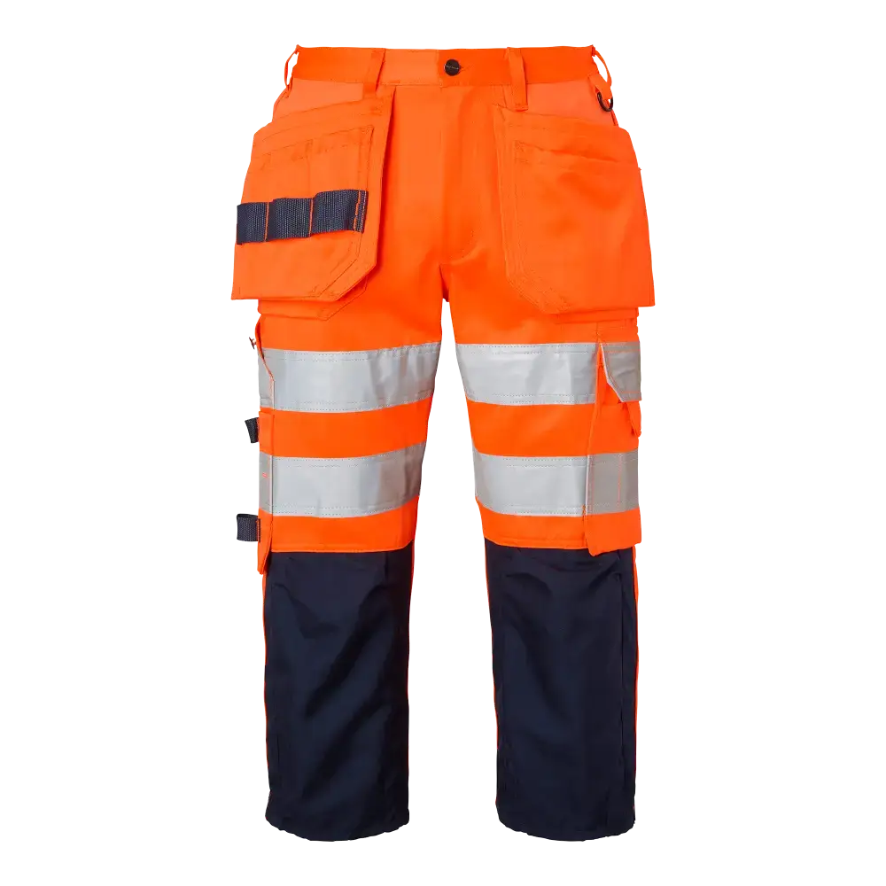 Top Swede 218 Craftsmen 3/4 Trousers - Fluorescent orange/navy / C44