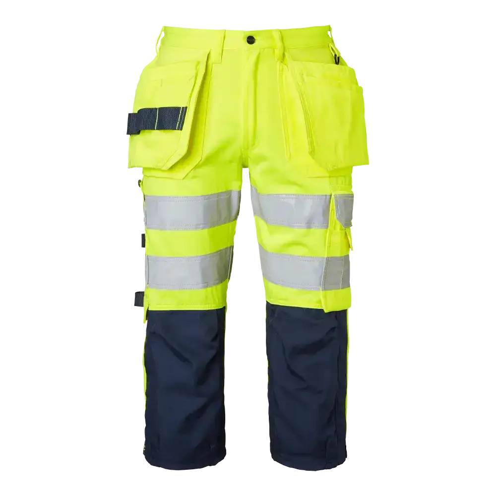 Top Swede 218 Craftsmen 3/4 Trousers - Fluorescent yellow/navy / C44