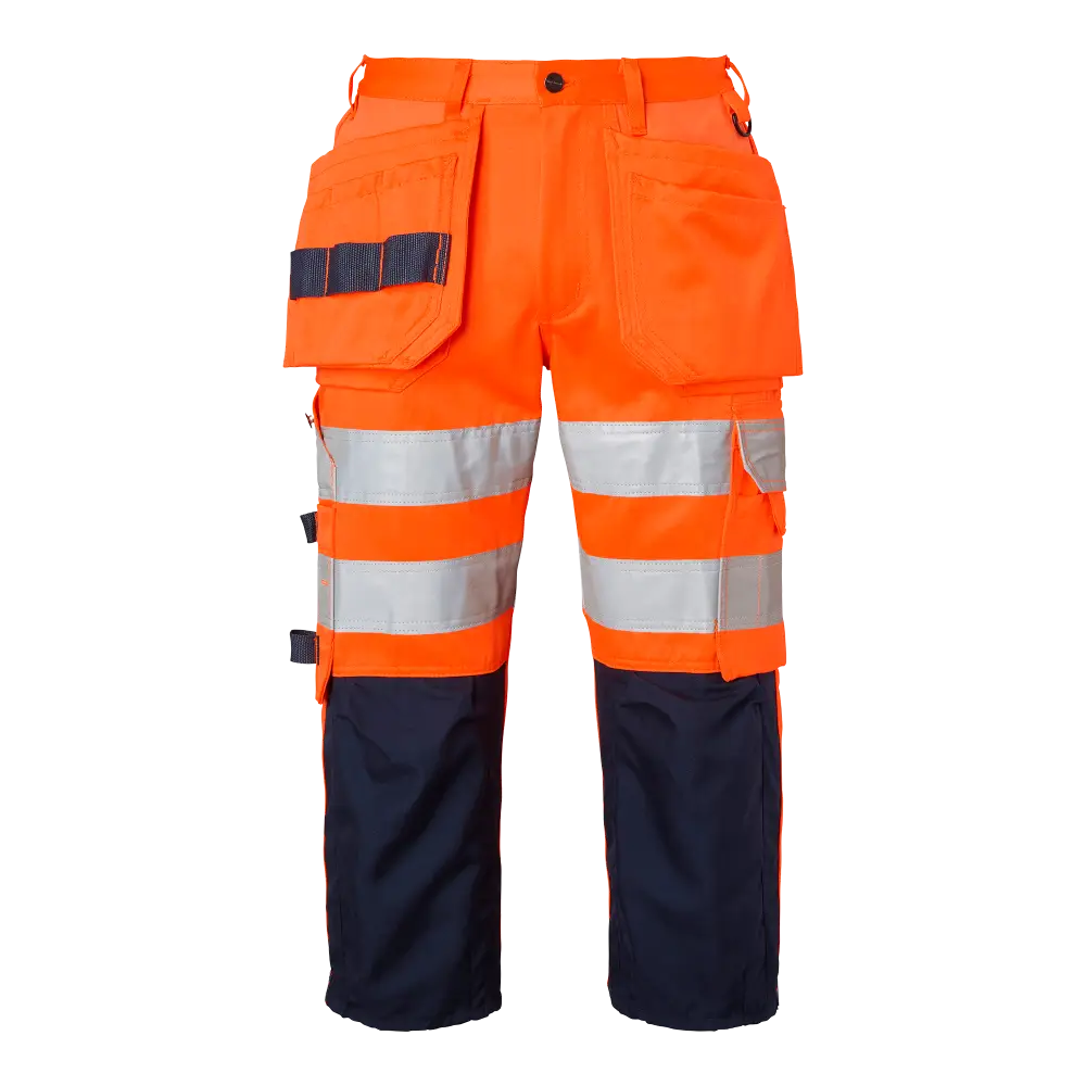 Top Swede 218 Craftsmen 3/4 Trousers - Fluorescent orange/navy / C44