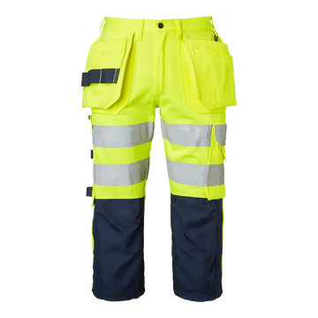 Top Swede 218 Craftsmen 3/4 Trousers - Fluorescent yellow/navy / C44