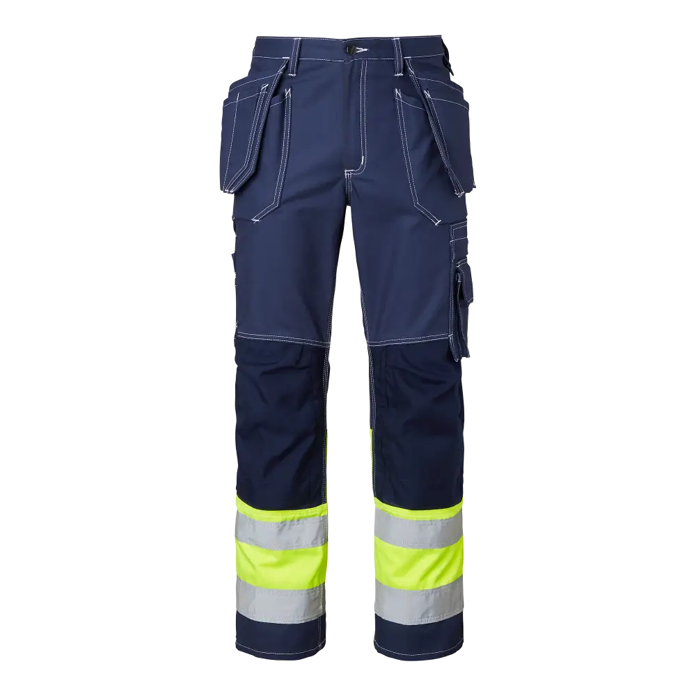 Top Swede 2515 Craftsmen Trousers Hi-Vis - Navy/fluorescent yellow / C44