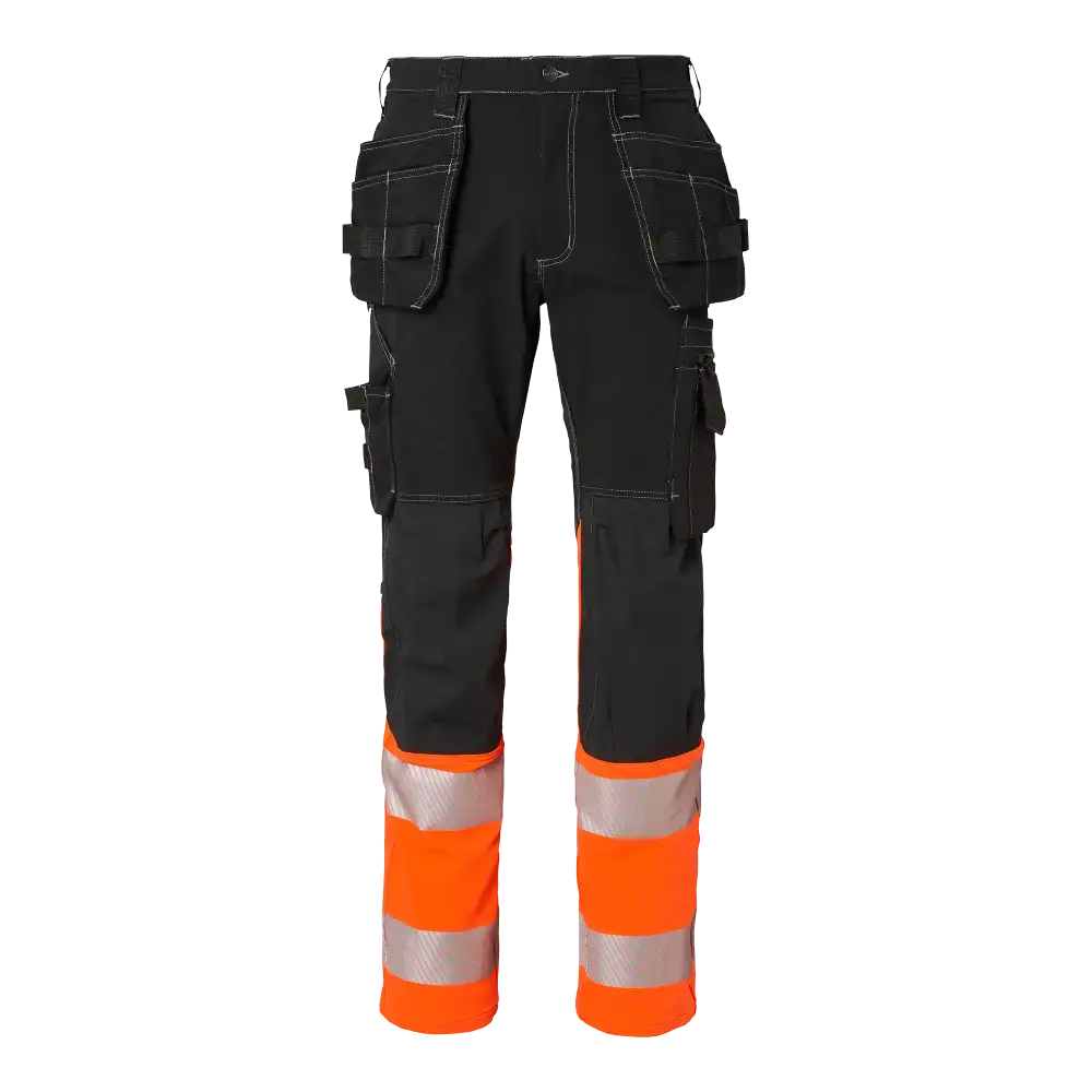 Top Swede 312 Craftsmen Trousers - Black/fluorescent orange / C44