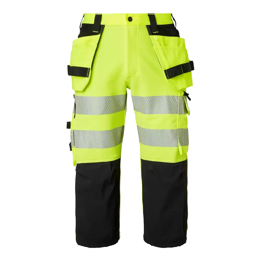 Top Swede 314 Craftsmen 3/4 Trousers - Fluorescent yellow/black / C44