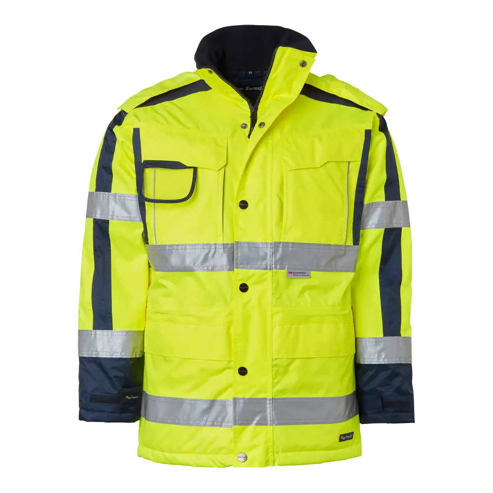 Top Swede 6317 Parka - Fluorescent yellow/navy / XS