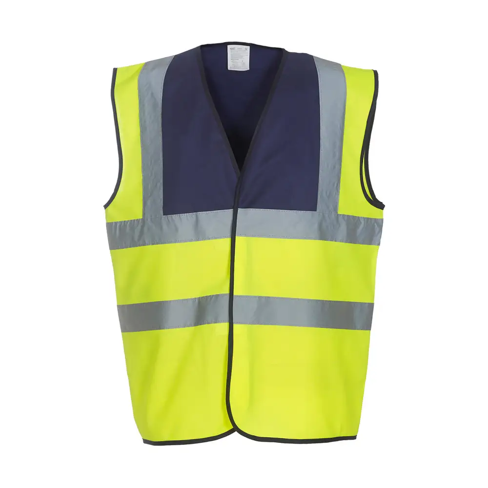 Yoko Fluo 2 Band + Brace Waistcoat - Fluo Yellow/Navy / M