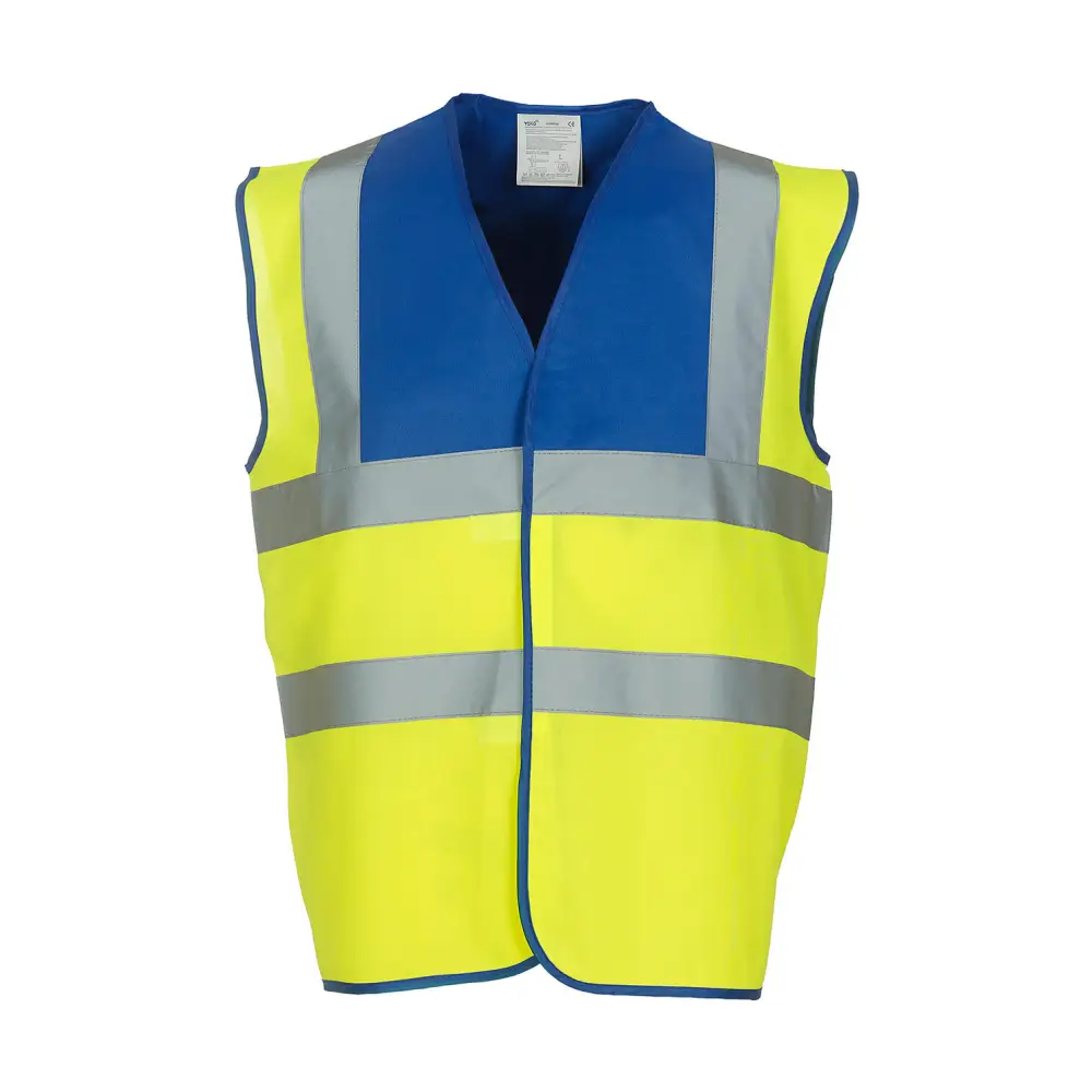 Yoko Fluo 2 Band + Brace Waistcoat - Fluo Yellow/Royal Blue / S